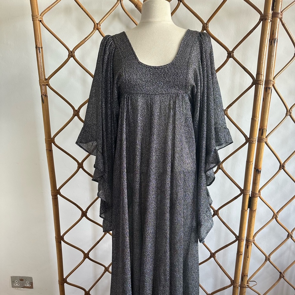 Rare Vintage 70s Lurex Angel Wing Dress - Picture 1 of 7
